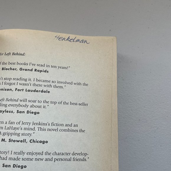 Left Behind: Novel of Earth’s Last Days Tim Lahaye Paperback 1995 - Picture 2 of 3